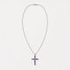 (image for) Indian Devotional Pendant - Silver Plated (45cm Chain)- Ionite Crucifix