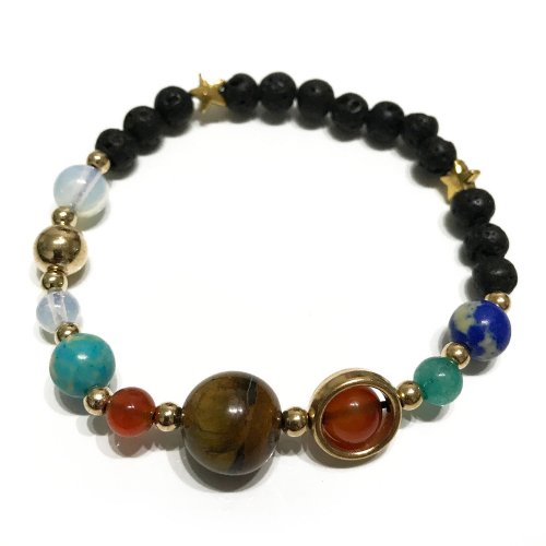 (image for) Lava Stone Bracelet - Gold Solar System
