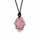 (image for) Laced Gemstone Teardrop Pendant - Rose Quartz