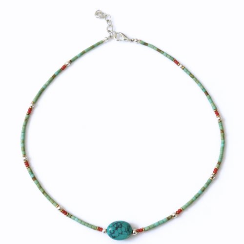 (image for) Nepalese Extra Fine Gem Necklace - Turquoise Stone & Beads