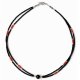 (image for) Nepalese Extra Fine Two Line Necklace - Black & Coral Pendant