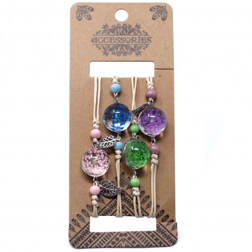 (image for) Pressed Flowers - Pretty Flower & Leaf Braclet
