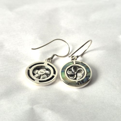(image for) Shell & Silver Earrings - Frangipani - Abalone