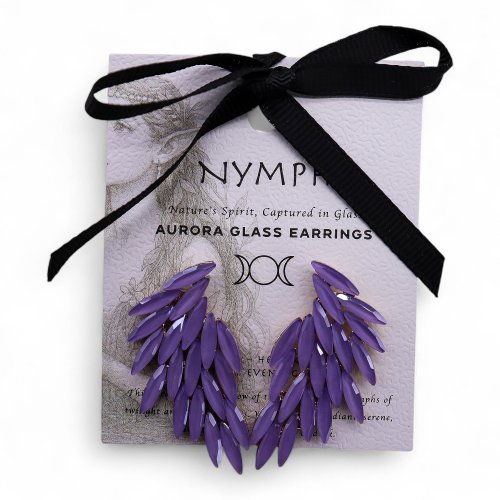 (image for) Lavender - Vintage Glass - Angel Wings - Earrings